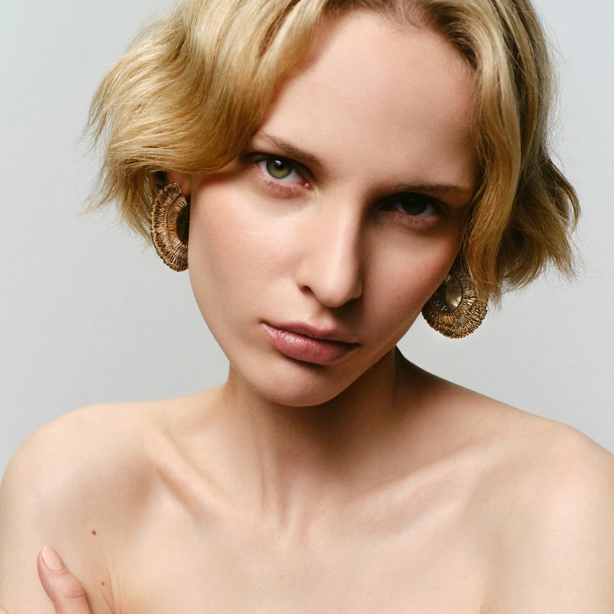 GAS BIJOUX CROCUS FILEA HOOP EARRINGS GOLD