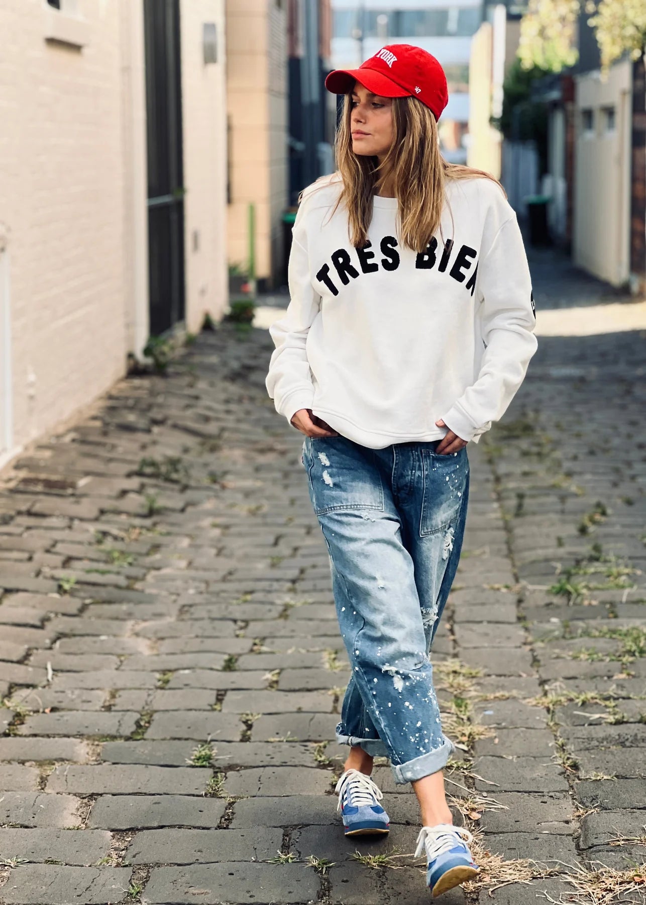 HAMMILL AND CO TRES BIEN SWEATER WINTER WHITE