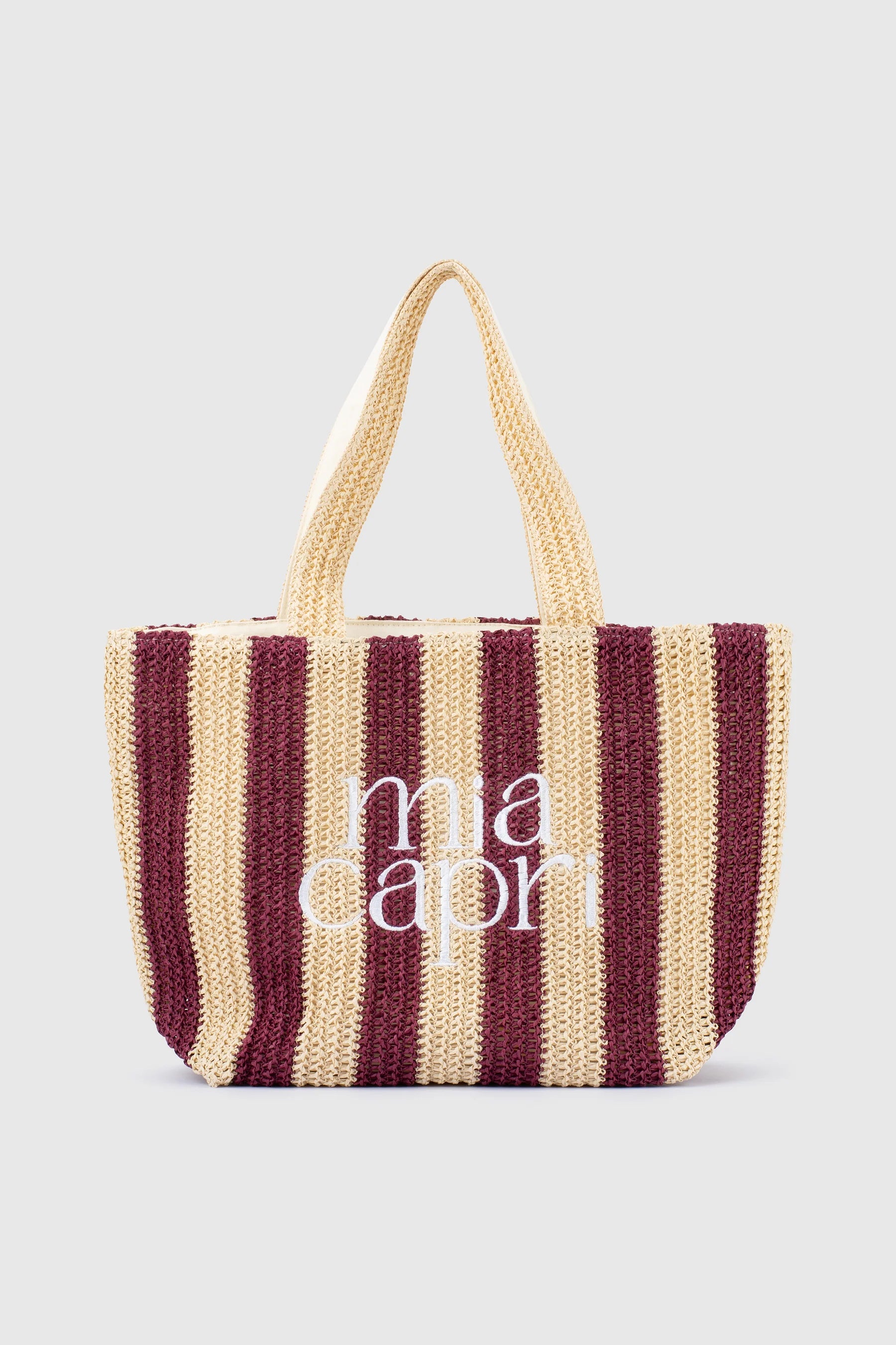 MIA CAPRI VACAY BAG PLUM STRIPE