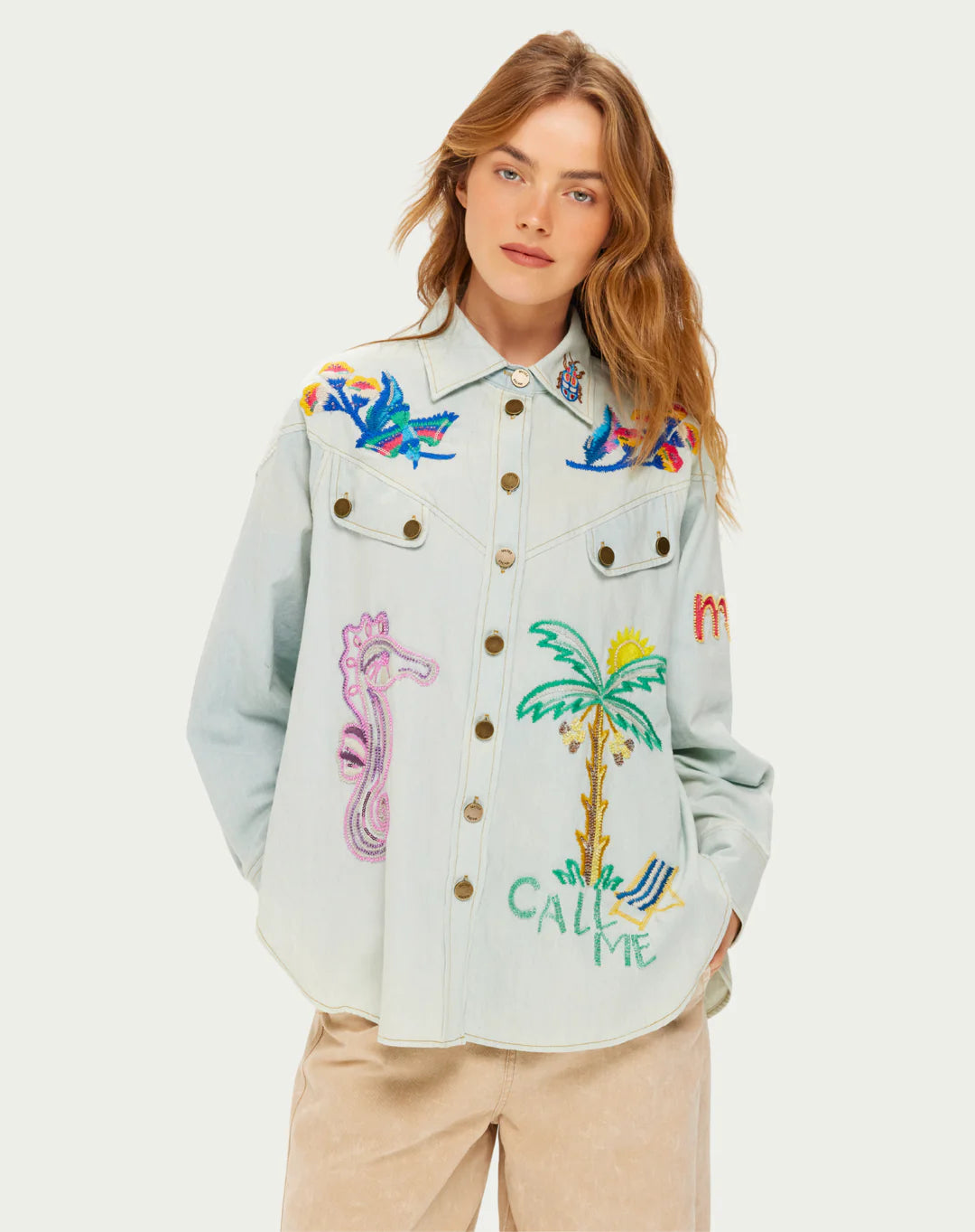 ME369 ADELYN LIGHT BLUE OVERSIZED SHIRT