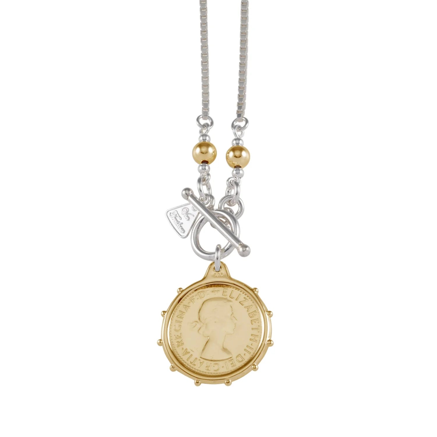 VON TRESKOW BOX CHAIN SHILLING NECKLACE GOLD