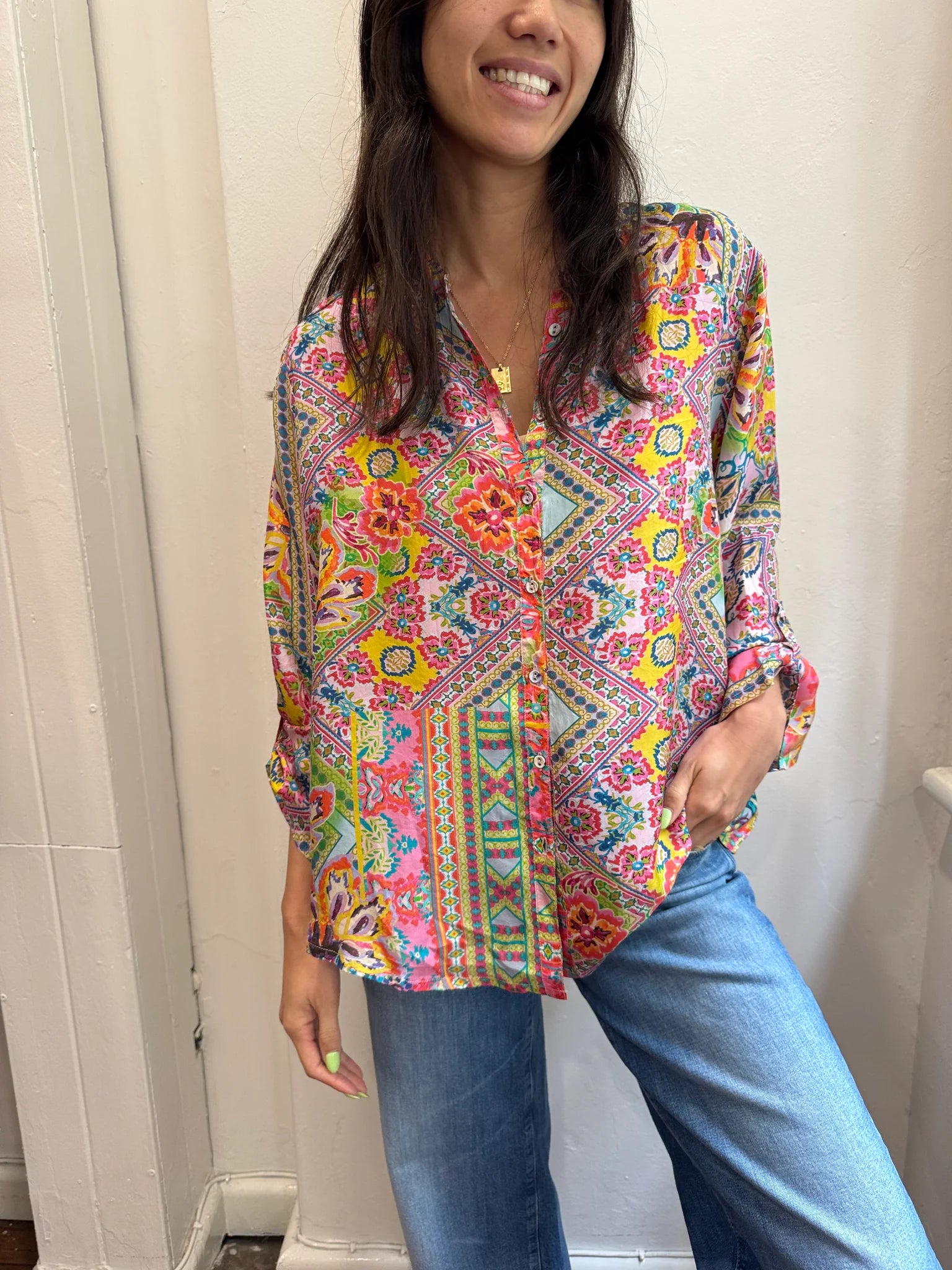 JOHNNY WAS HEAVEN BUTTON UP MORICE