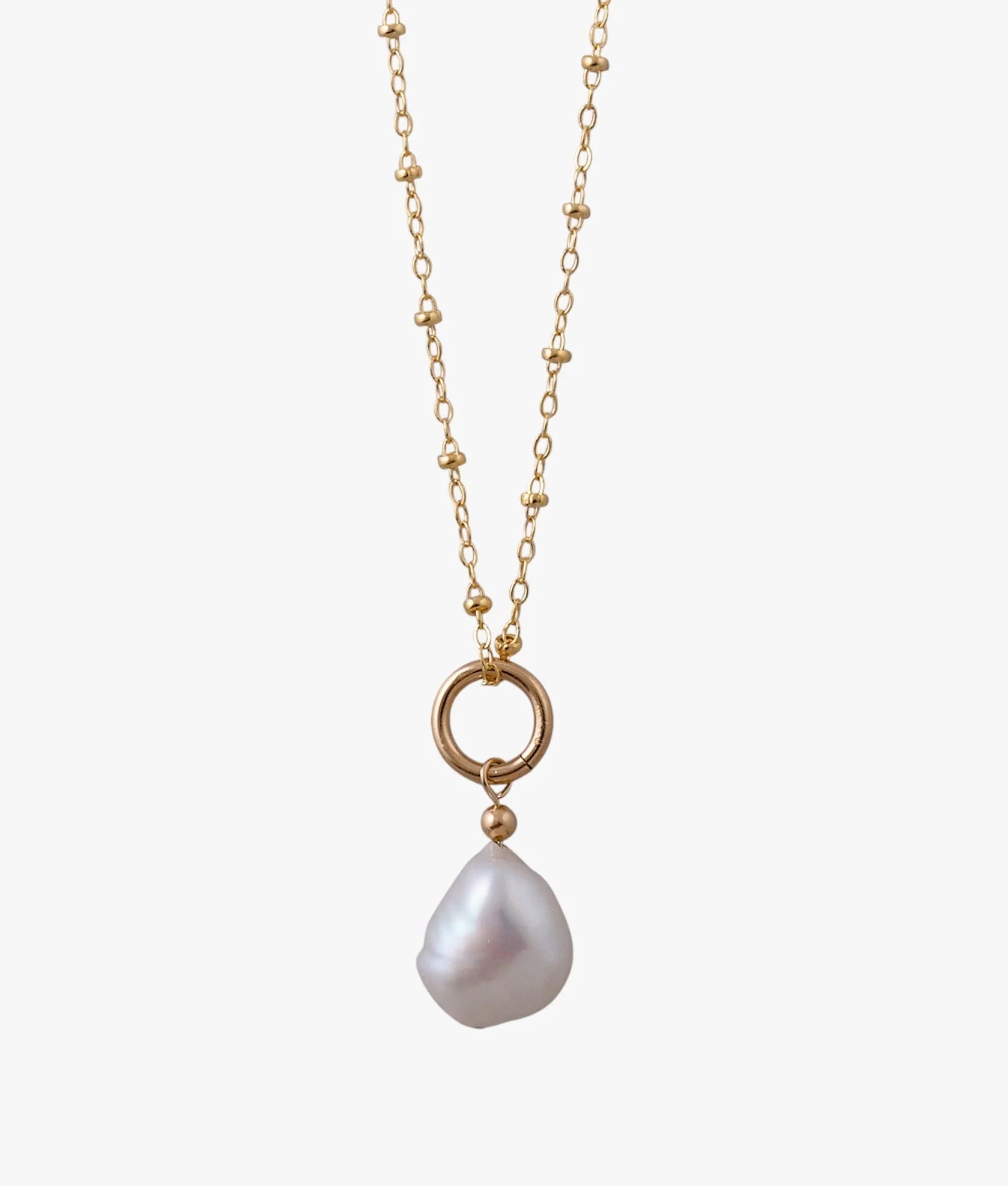 VON TRESKOW ROSARIO NECKLACE WITH BAROQUE PEARL GOLD