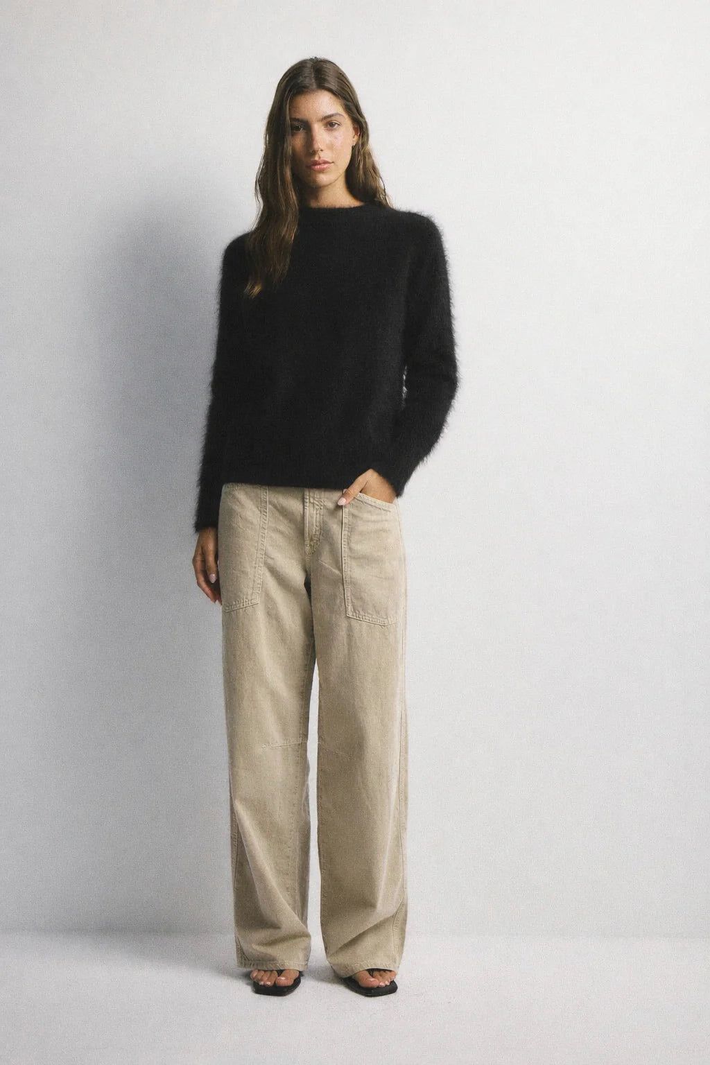 WORLD OF NOMADS ADELE CASHMERE CREW BLACK