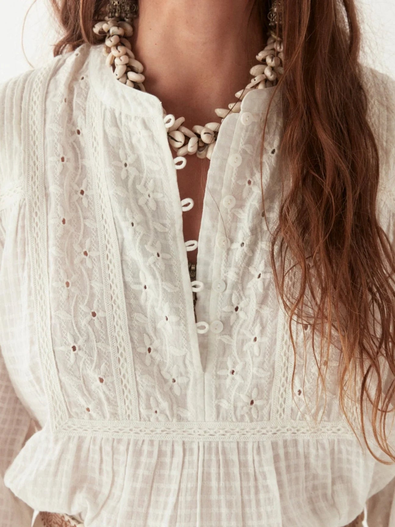 MAISON HOTEL SABINE BLOUSE LORD BYRON OFF WHITE