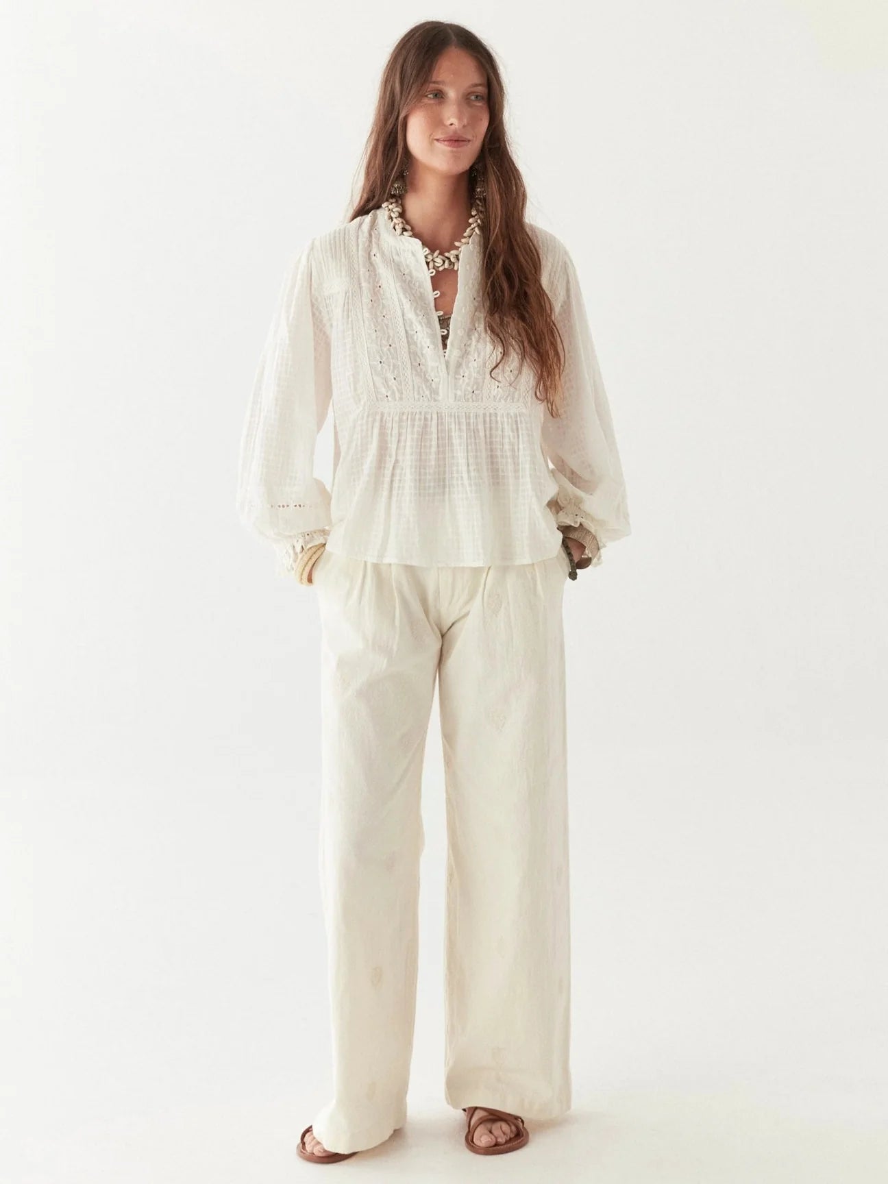 MAISON HOTEL SABINE BLOUSE LORD BYRON OFF WHITE