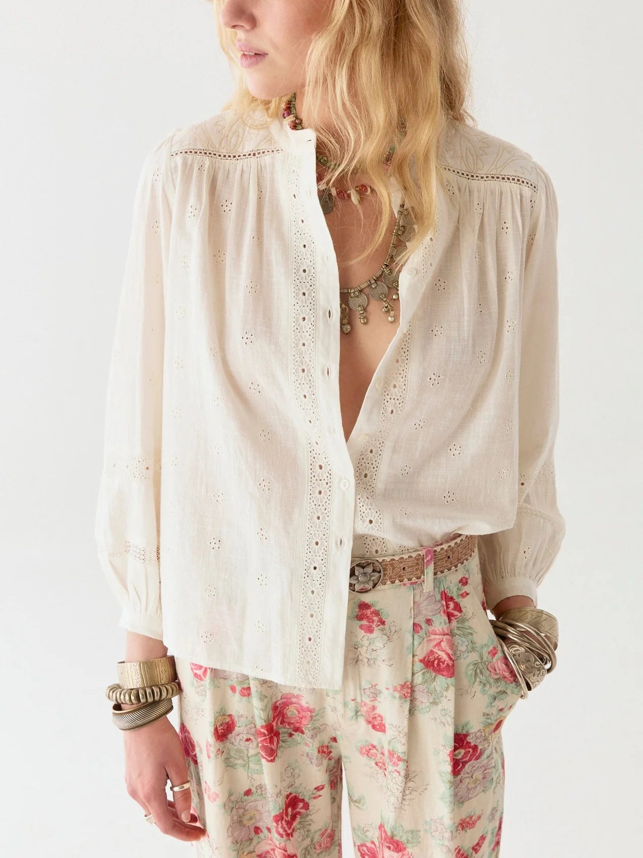 MAISON HOTEL COLETTE BLOUSE MOSAIQUE IVORY