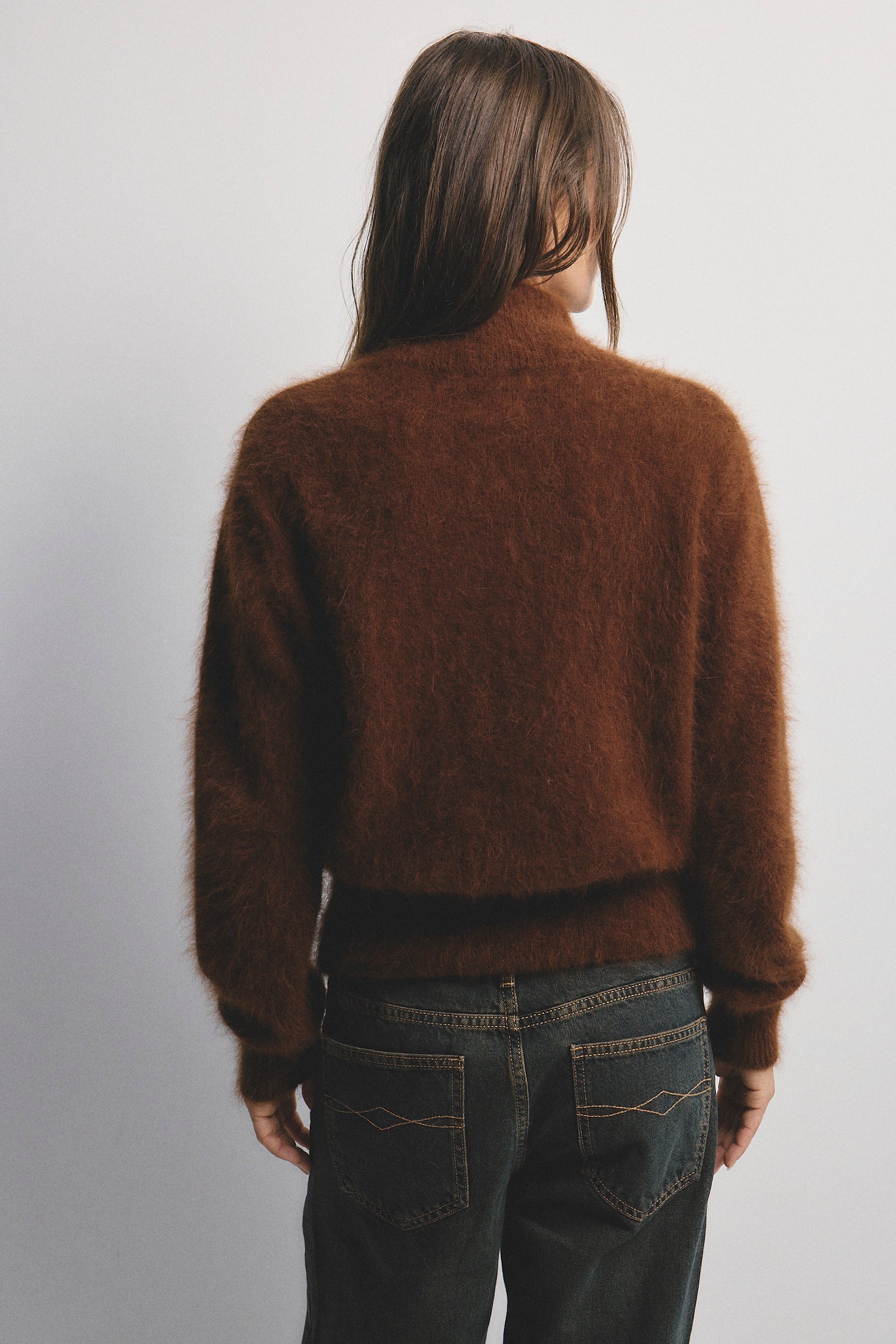 WORLD OF NOMADS FELIX ZIP UP CASHMERE BOMBER CHOCOLATE