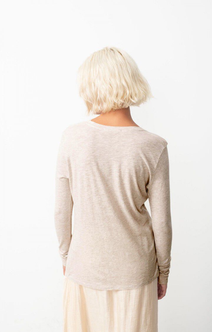 AMERICAN VINTAGE LONG SLEEVE T'SHIRT JACKSONVILLE - MELANGE CREAM