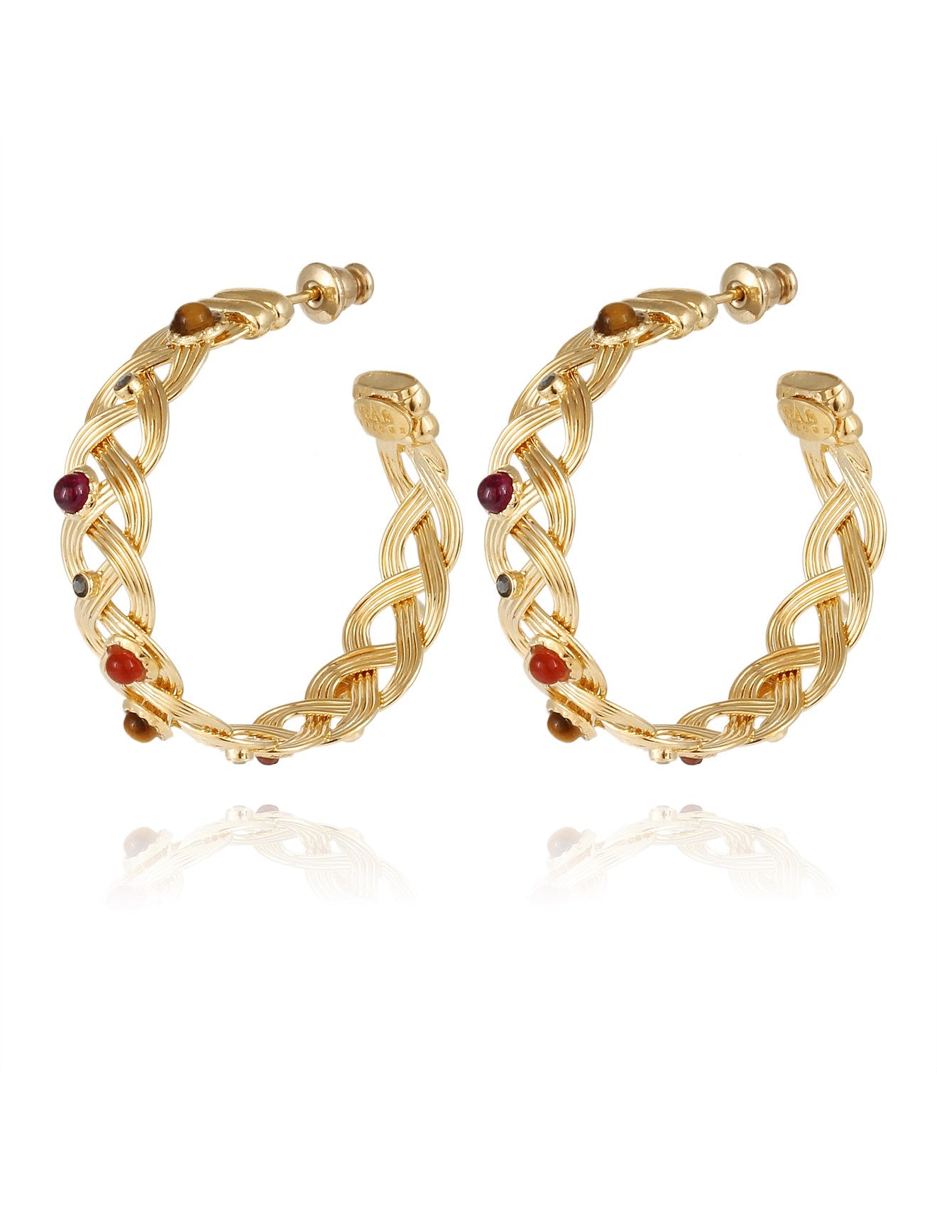 GAS BIJOUX CESARIA CABOCHONS EARRINGS GOLD