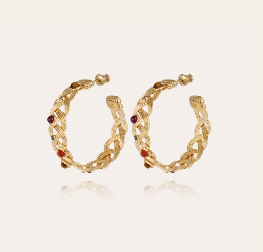 GAS BIJOUX CESARIA CABOCHONS EARRINGS GOLD