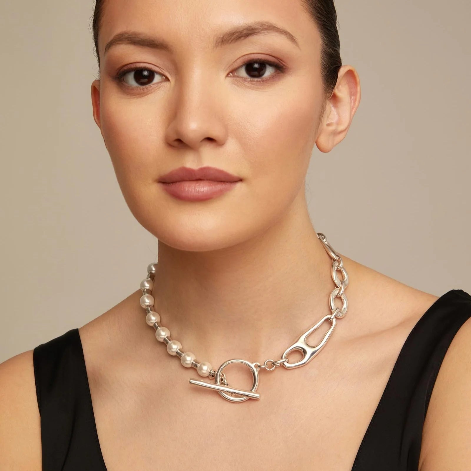 UNOde50 PEARL & MATCH NECKLACE SILVER