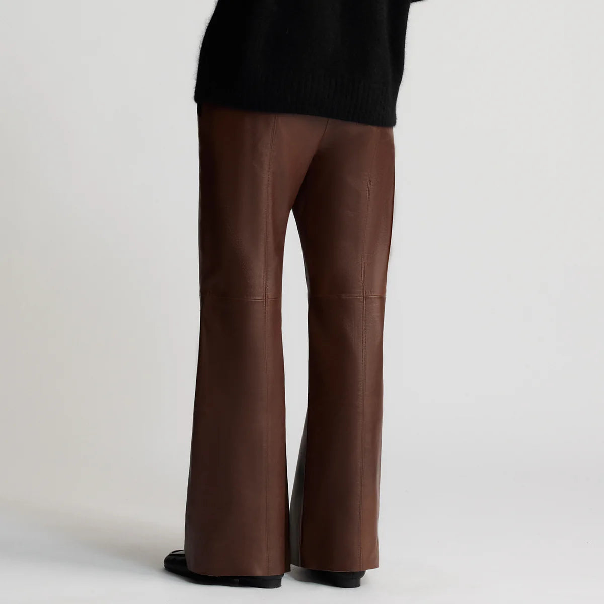 RAW by RAW CHICAGO WIDE LEG LEATHER PANT - CHESTNUT
