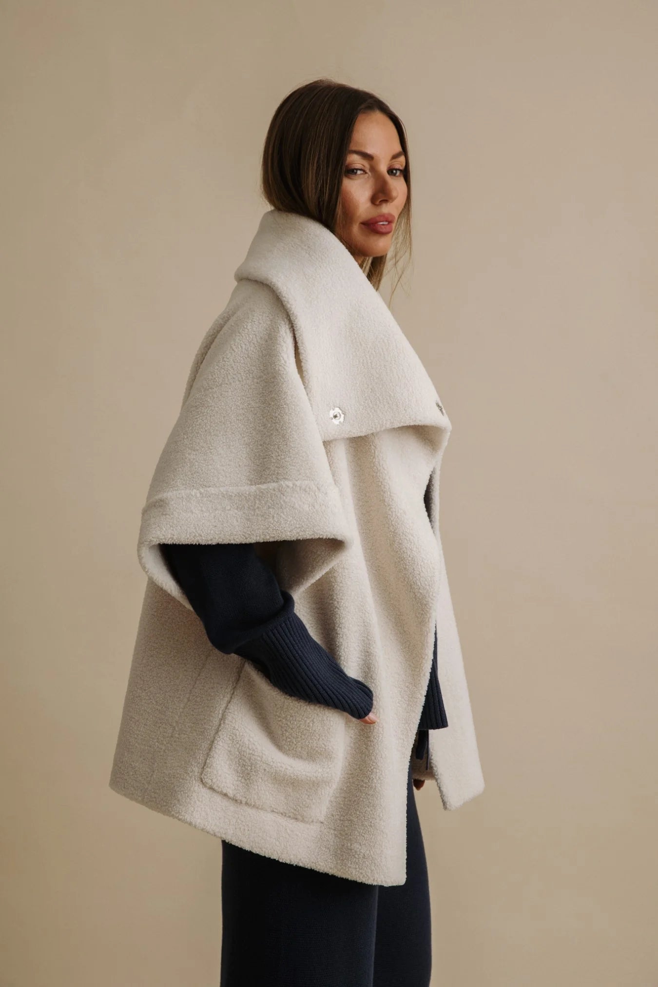 TALAMAYA SHERPA CUDDLE COAT - CHALK