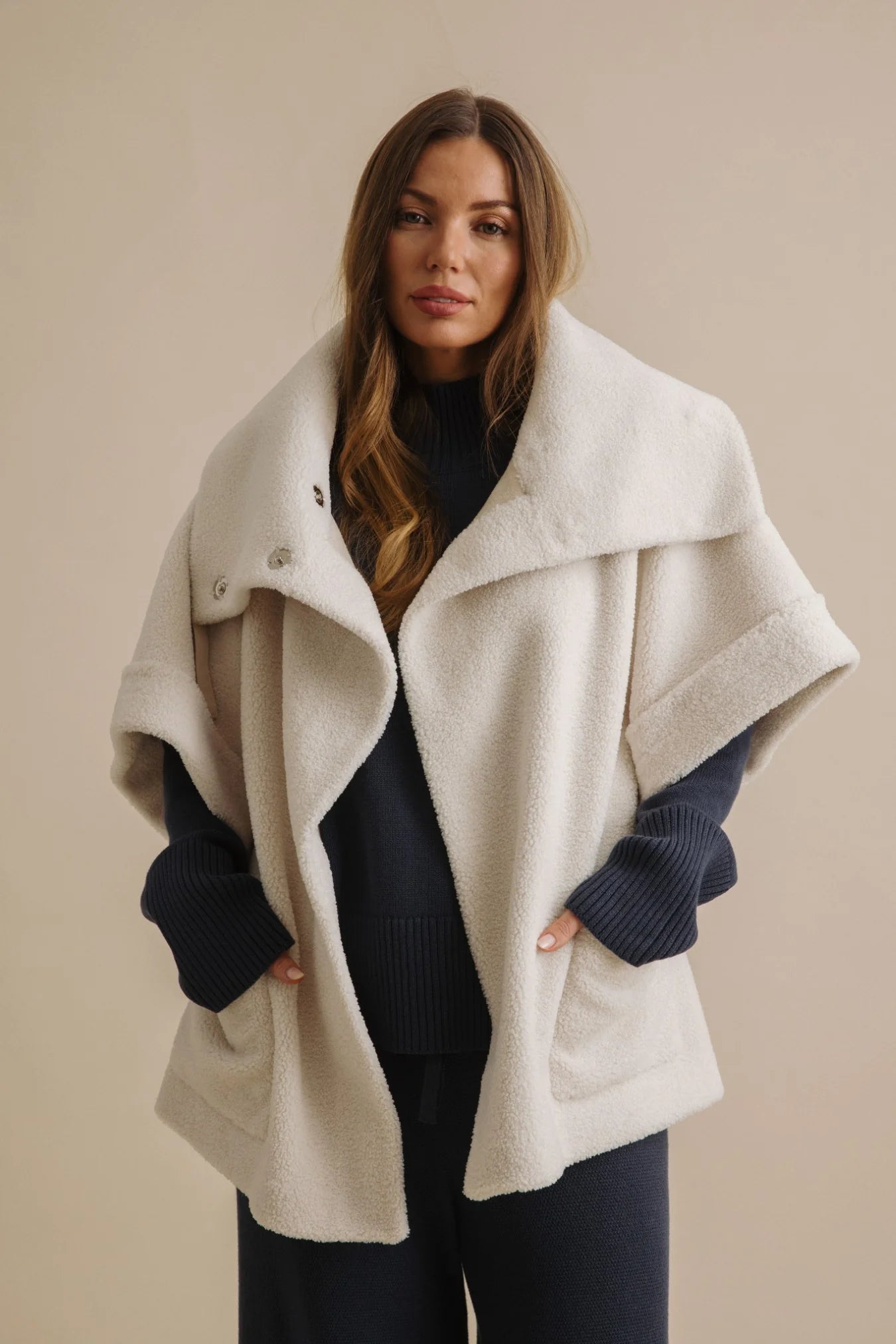 TALAMAYA SHERPA CUDDLE COAT - CHALK