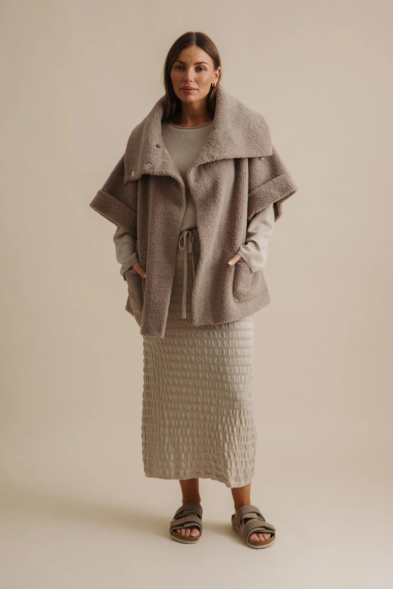TALAMAYA SHERPA CUDDLE COAT - PUTTY