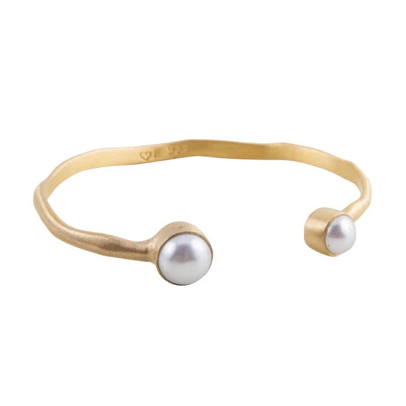 FAIRLEY DOUBLE PEARL CUFF GOLD