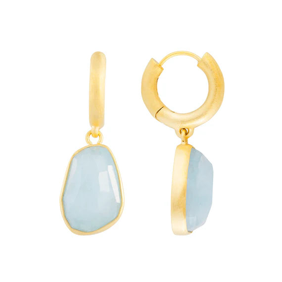 FAIRLEY FREE FORM AQUAMARINE HOOPS