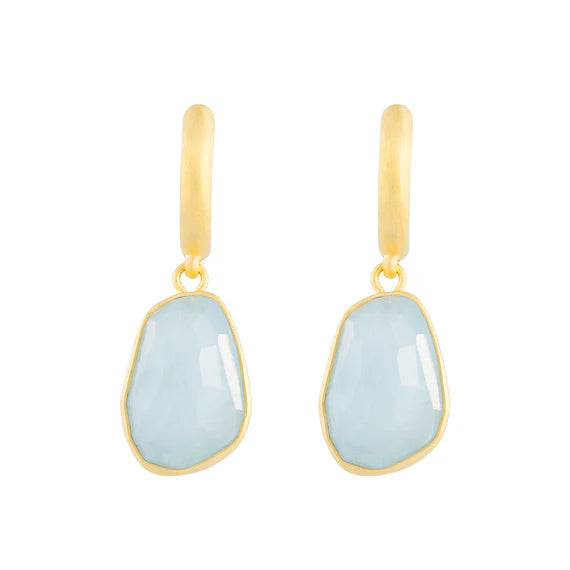 FAIRLEY FREE FORM AQUAMARINE HOOPS