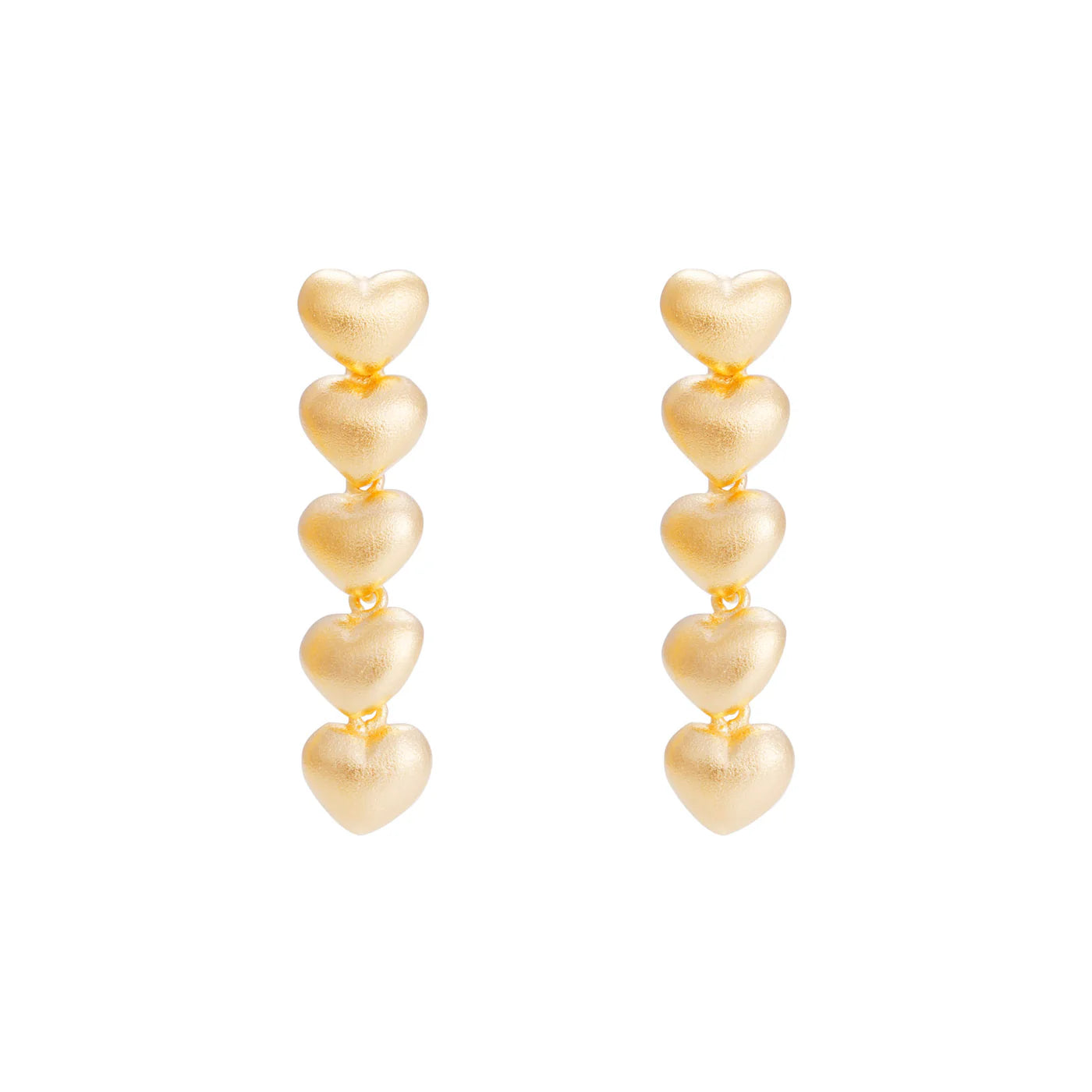 FAIRLEY GOLDEN HEART EARRINGS