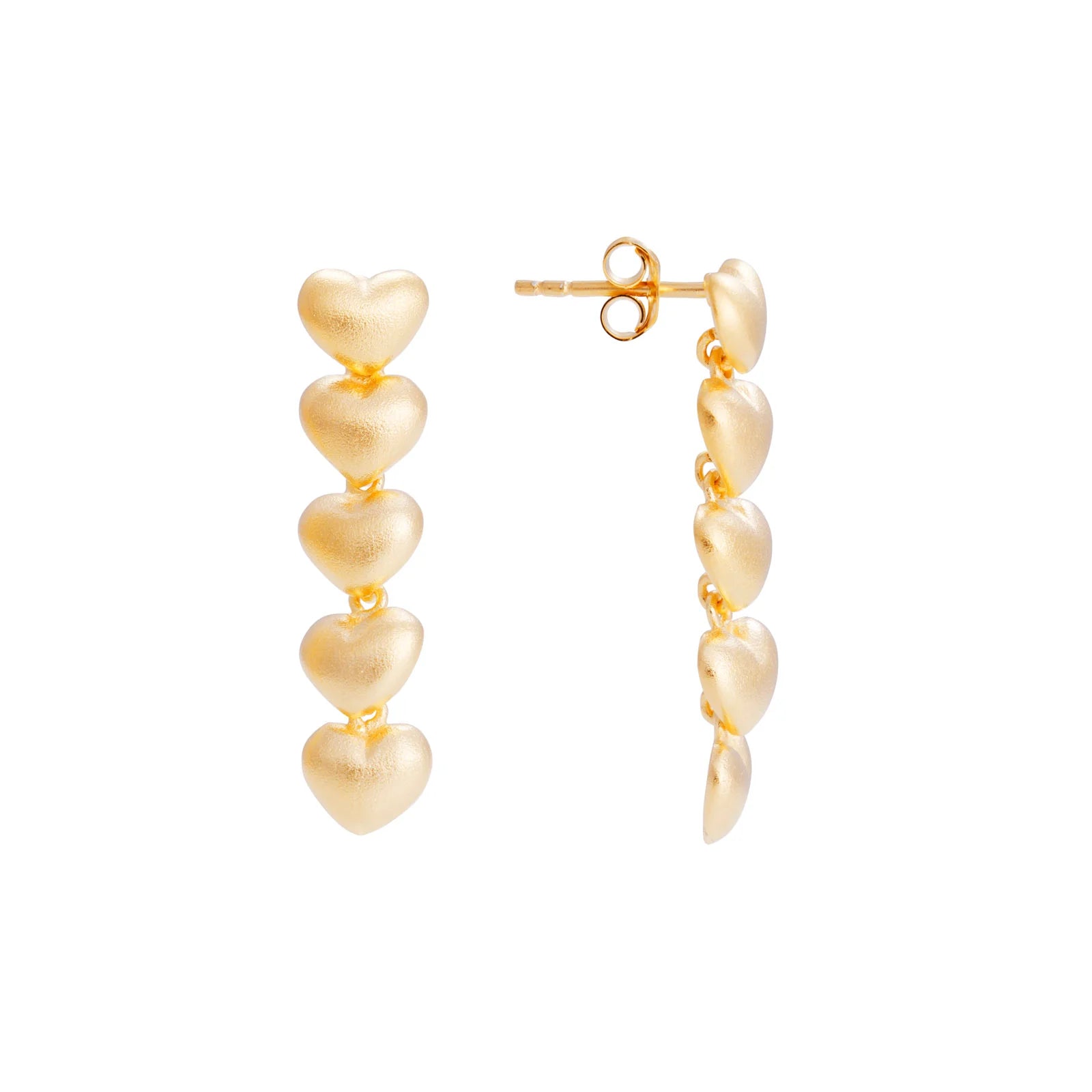FAIRLEY GOLDEN HEART EARRINGS