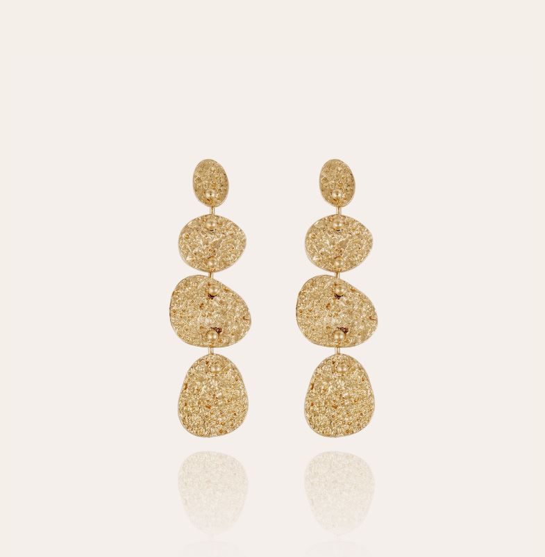 GAS BIJOUX ECLIPSE 4 ROWS EARRINGS GOLD