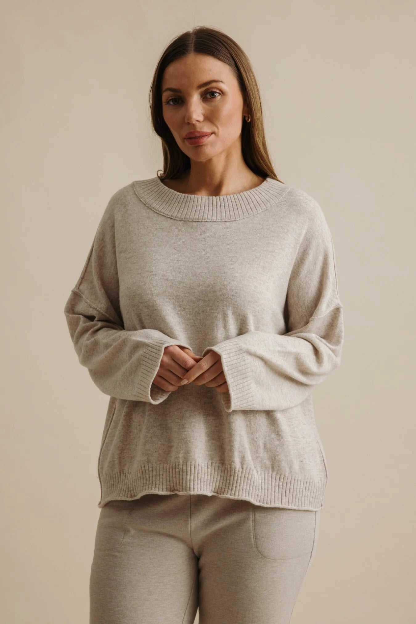 TALAMAYA ELEVATE MERINO CASHMERE CREW PULLOVER BUCKWHEAT
