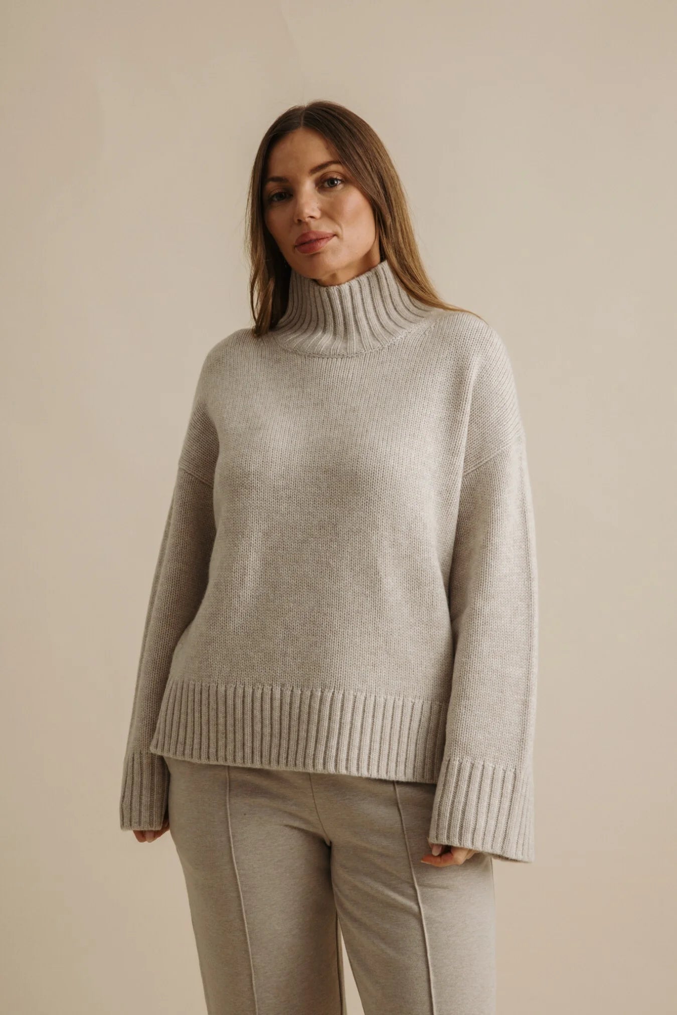 TALAMAYA ELEVATE MOCK MERINO CASHMERE PULLOVER BUCKWHEAT