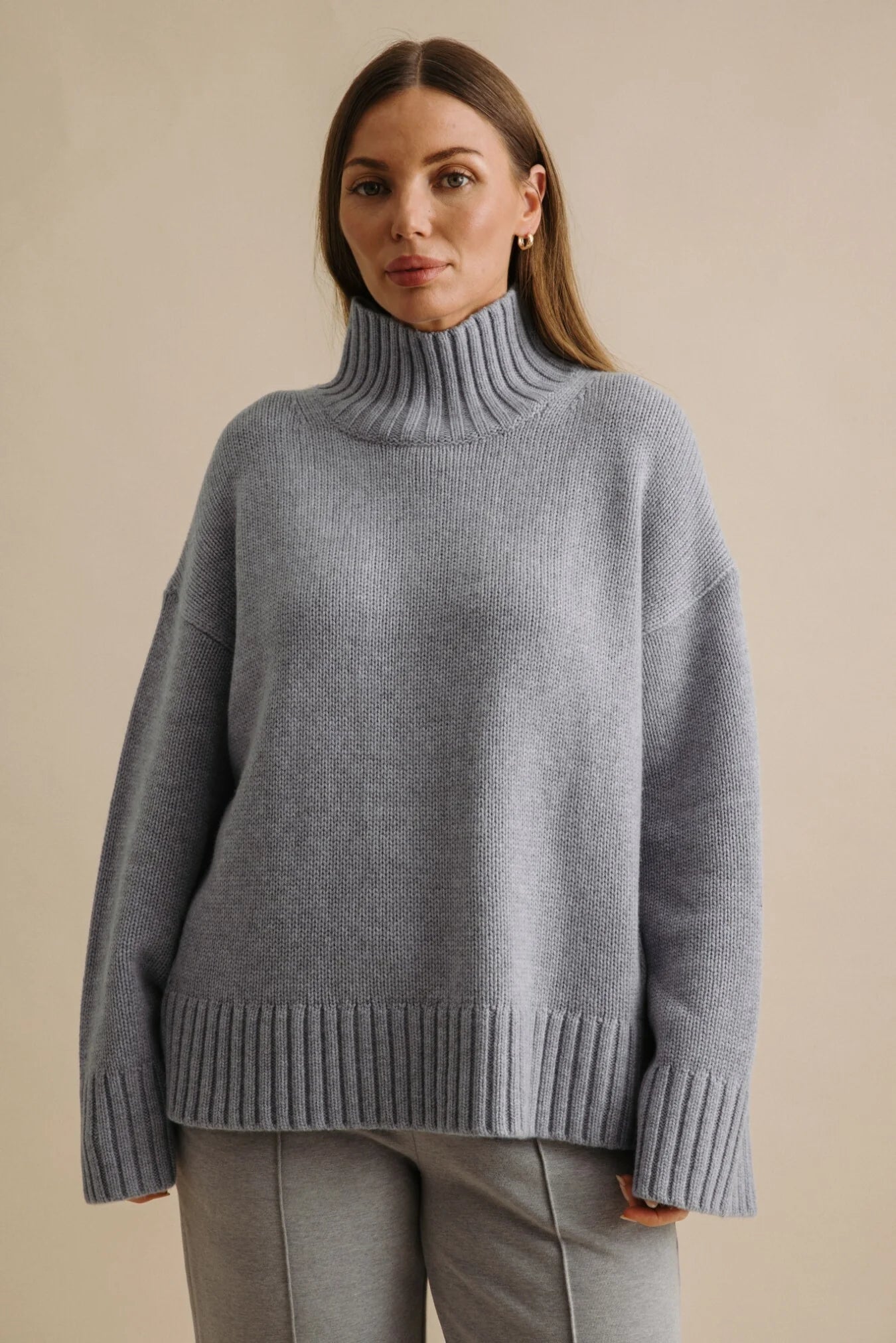 TALAMAYA ELEVATE MOCK MERINO CASHMERE PULLOVER OCEAN