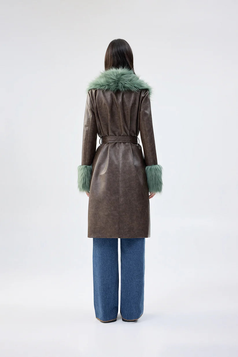 UNREAL FUR EMPATHY COAT CHOCOLATE SAGE