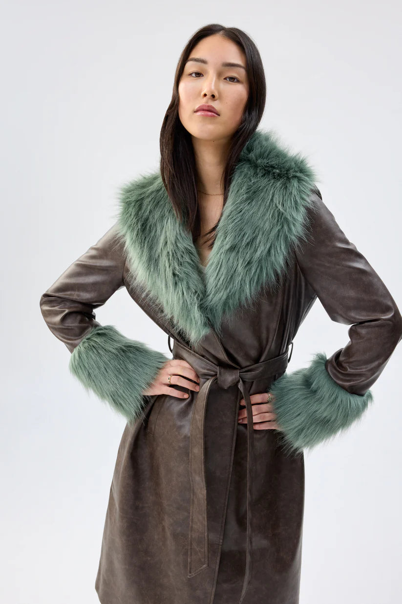 UNREAL FUR EMPATHY COAT CHOCOLATE SAGE