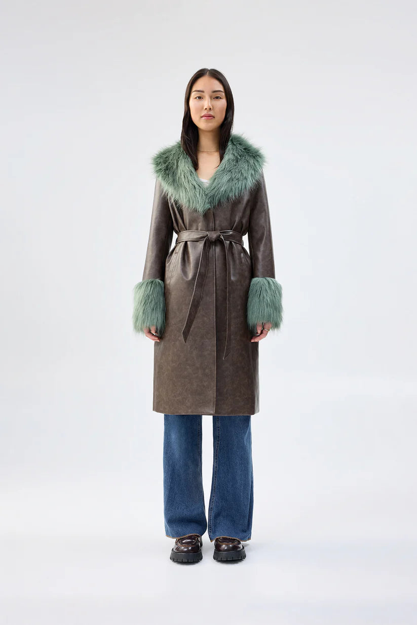 UNREAL FUR EMPATHY COAT CHOCOLATE SAGE