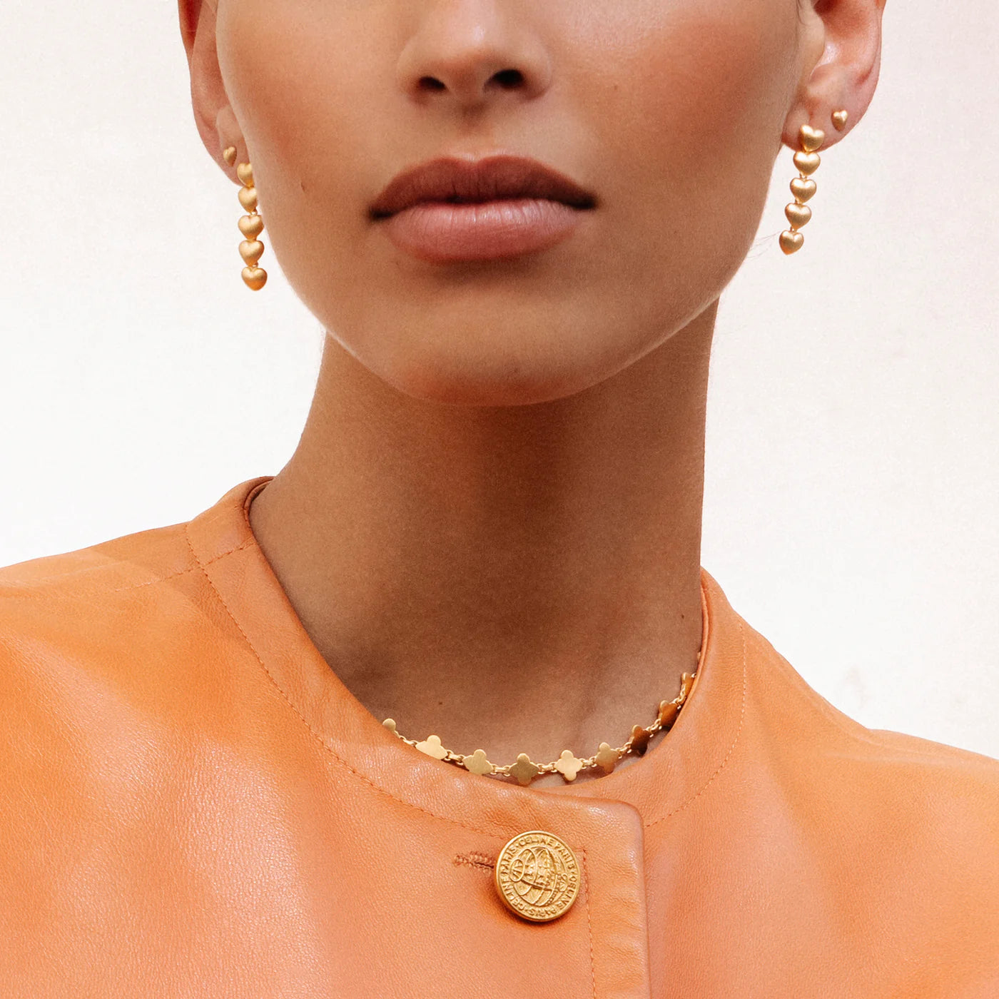 FAIRLEY GOLDEN HEART EARRINGS