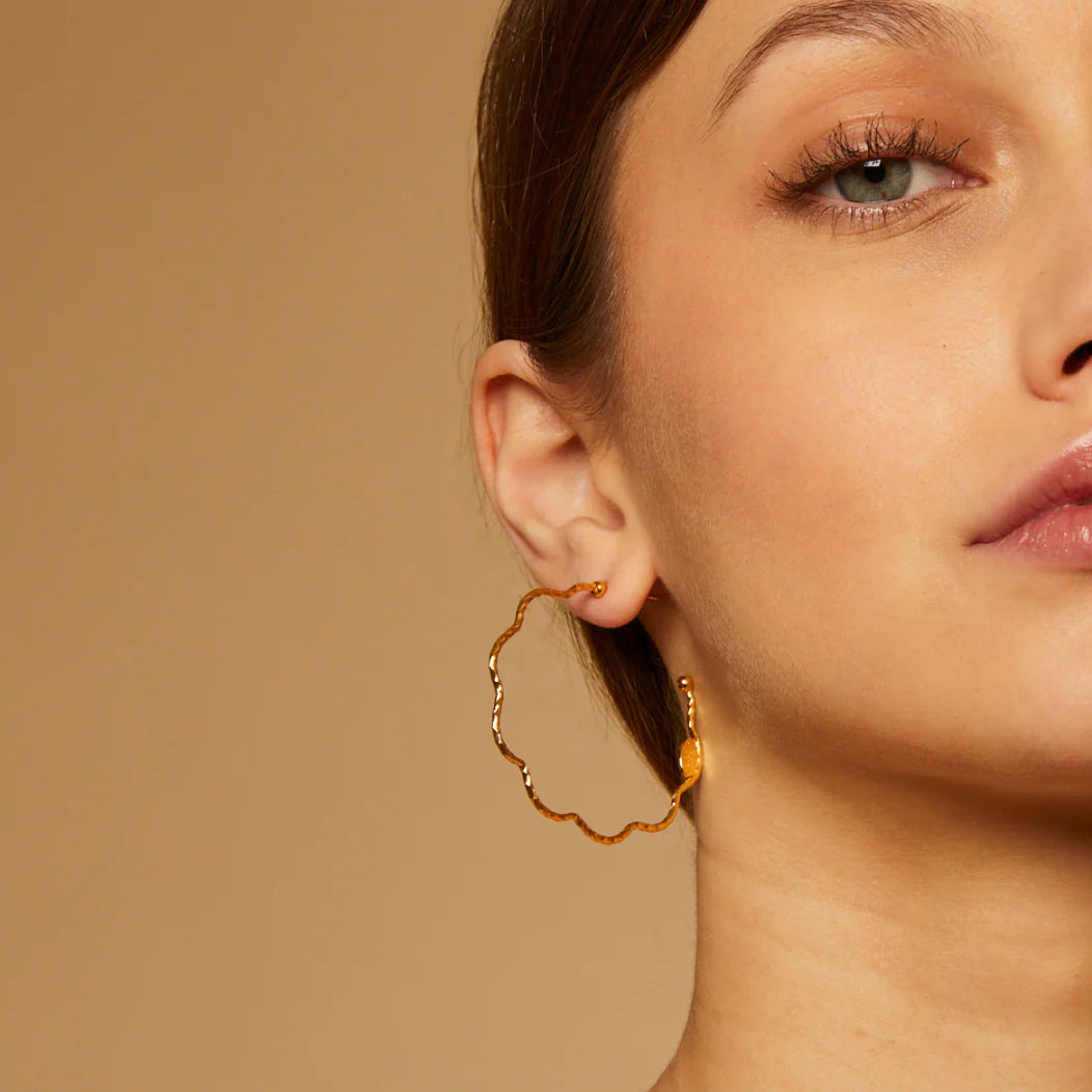 GAS BIJOUX FLORETTE HOOP EARRINGS GOLD