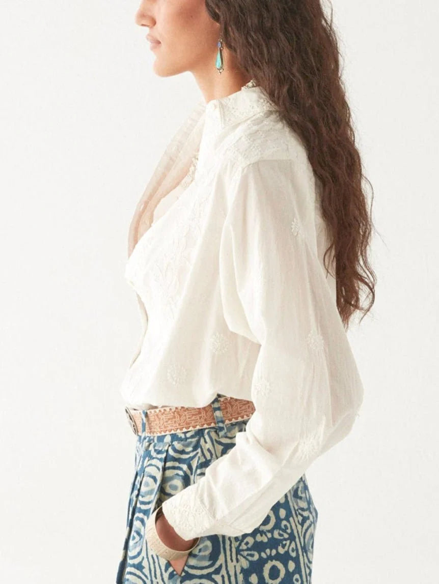 MAISON HOTEL GANGES BLOUSE OFF WHITE