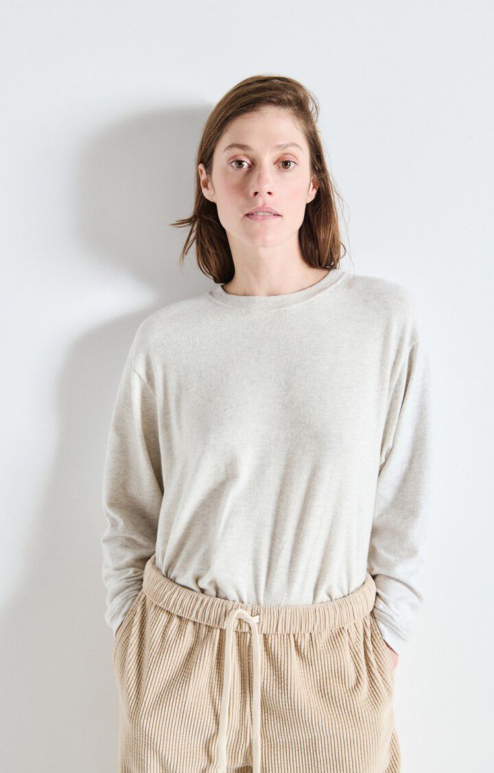 AMERICAN VINTAGE LONG SLEEVE T'SHIRT YPAWOOD - HEATHER GREY