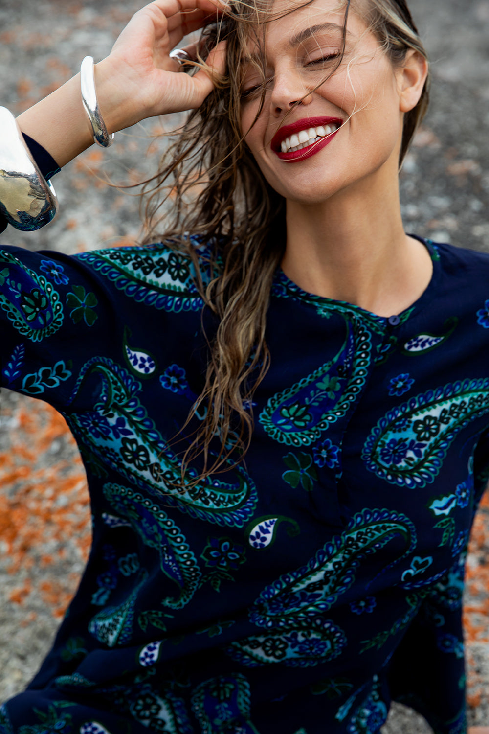 ONESEASON LONG GENIE HANALEI BAY NAVY PAISLEY