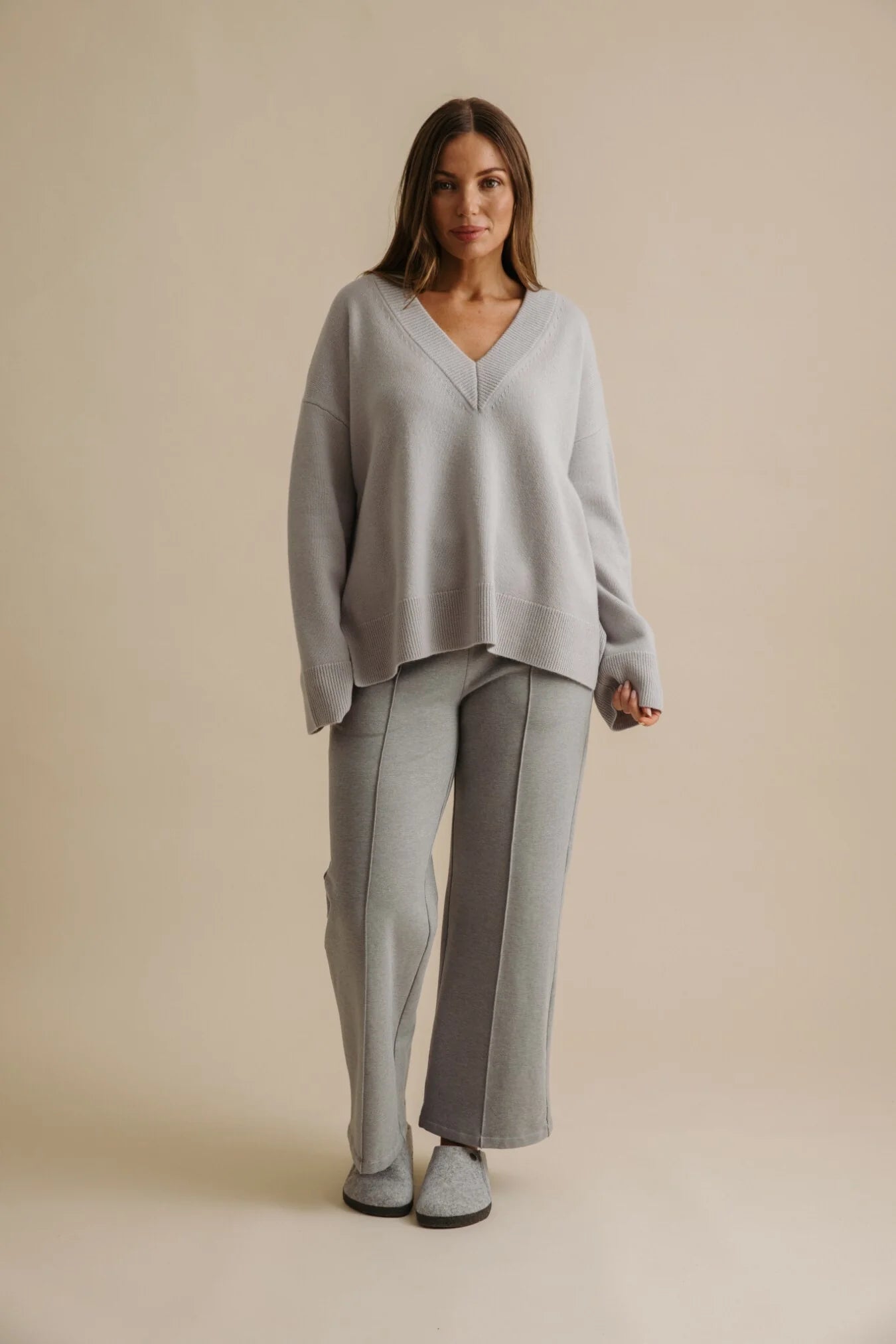 TALAMAYA HAVEN MERINO V PULLOVER MISTY