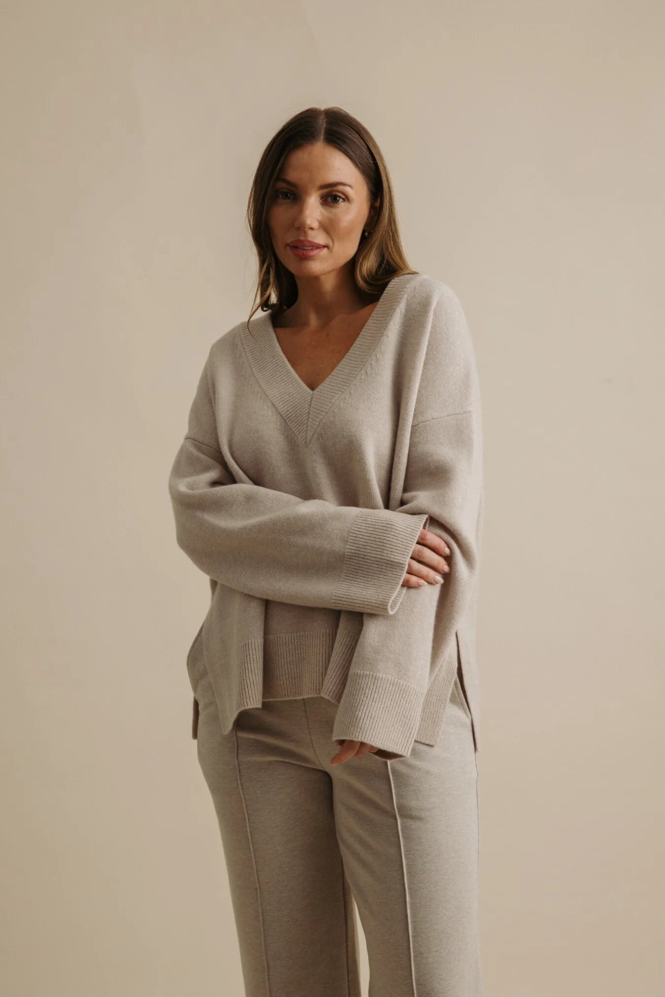 TALAMAYA HAVEN MERINO V PULLOVER WHEAT