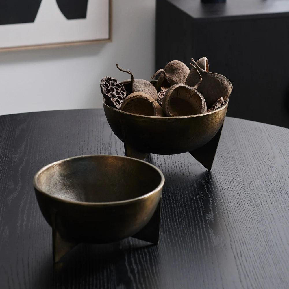 HORGANS ATHENA BOWL LARGE ANTIQUTE BRASS