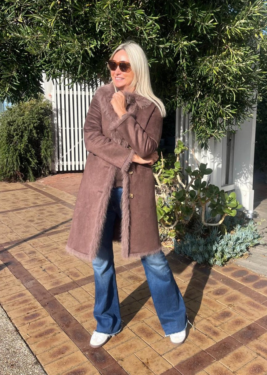 INDIJO HARLEY COAT - BROWN SUGAR