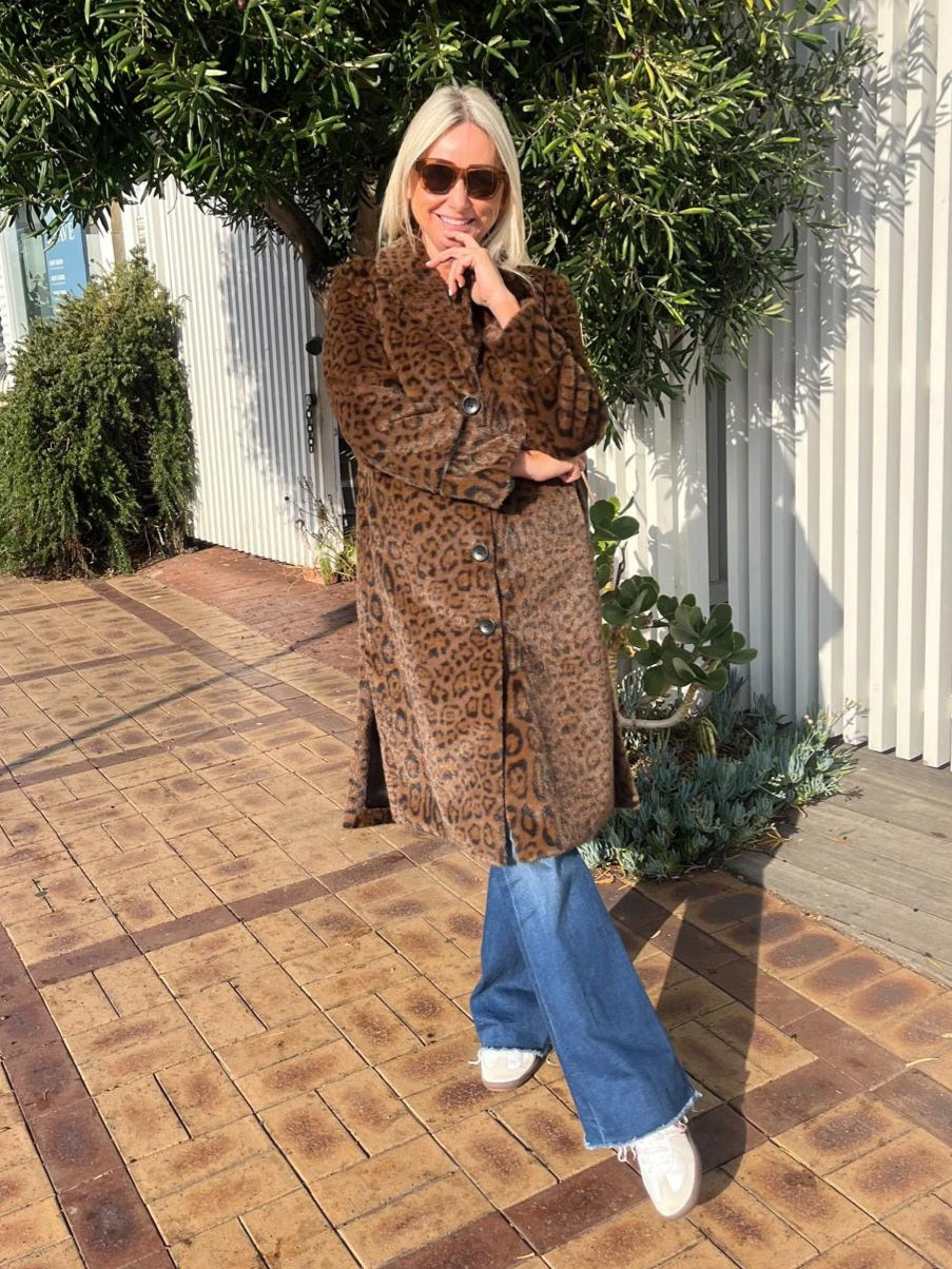 INDIJO BLONDIE COAT LEOPARD