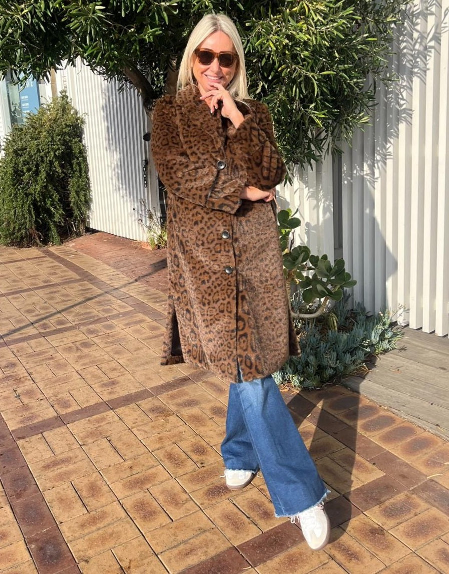 INDIJO BLONDIE COAT LEOPARD