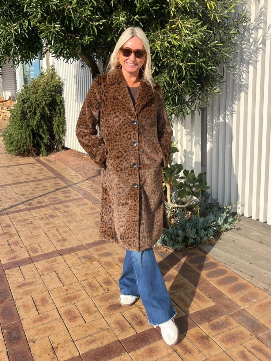 INDIJO BLONDIE COAT LEOPARD