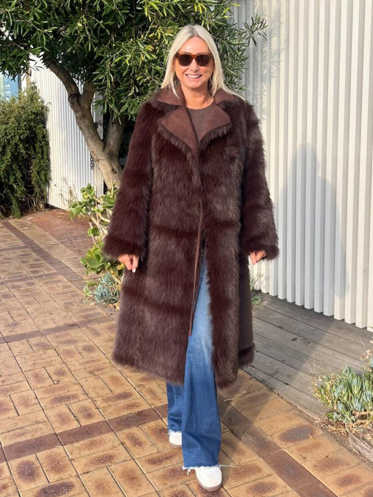 INDIJO LYRA COAT CHOCOLATE BROWN