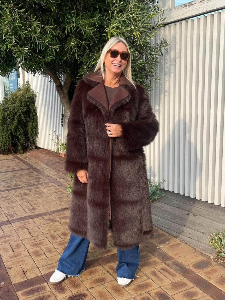 INDIJO LYRA COAT CHOCOLATE BROWN