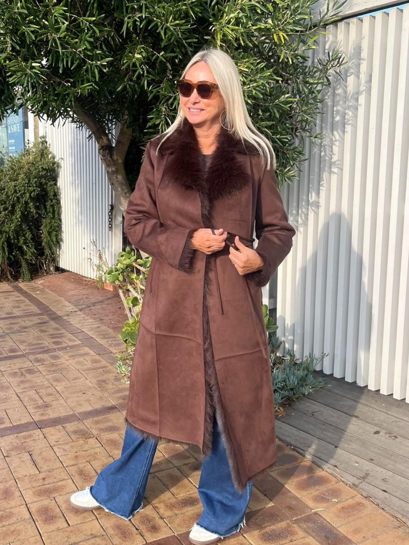 INDIJO LYRA COAT CHOCOLATE BROWN