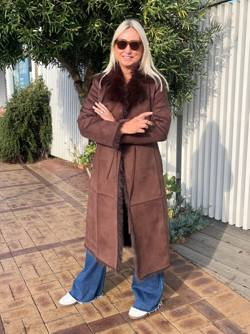 INDIJO LYRA COAT CHOCOLATE BROWN