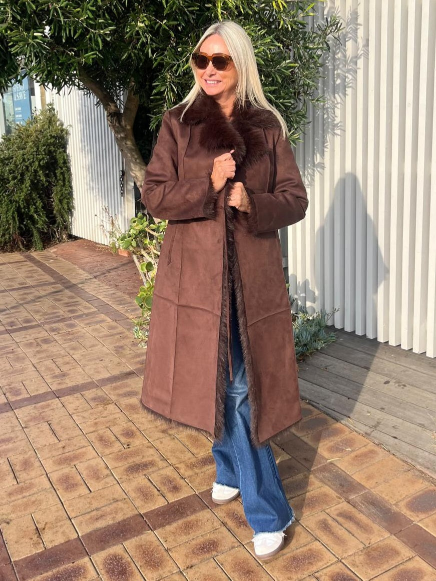 INDIJO LYRA COAT CHOCOLATE BROWN