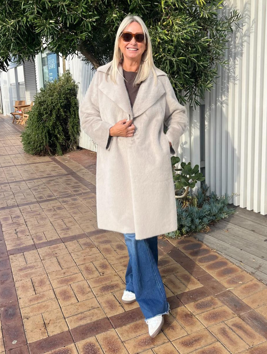 INDIJO ELISE COAT GREY MIST